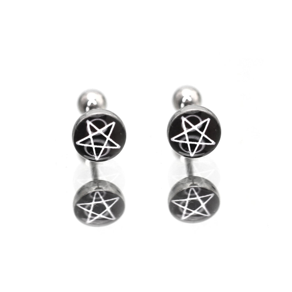 PAIR OF Resin Oil Slick Star stainless steel Ear Studs