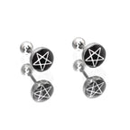 PAIR OF Resin Oil Slick Star stainless steel Ear Studs