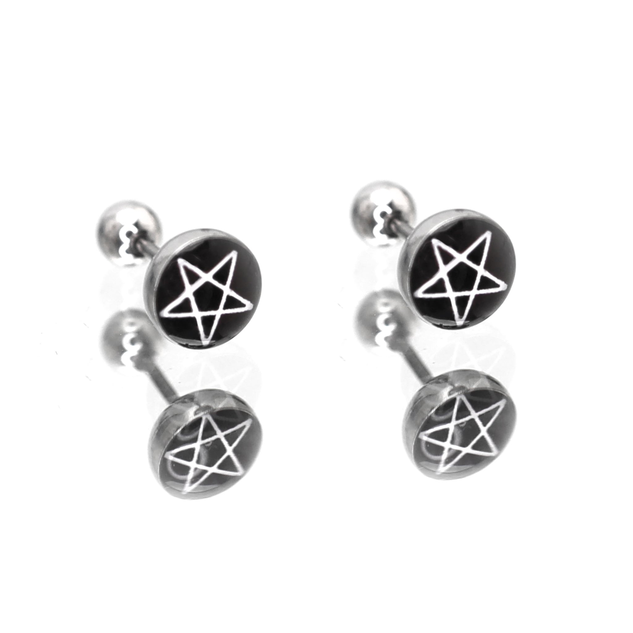 PAIR OF Resin Oil Slick Star stainless steel Ear Studs