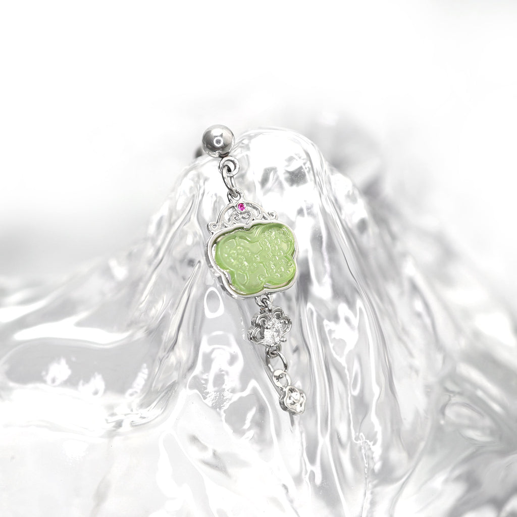 Jade-Inspired Blue Butterfly Externally Threaded stainless steel Studs