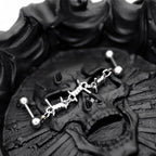 Knotted Bondage Double Hole stainless steel Ear Studs