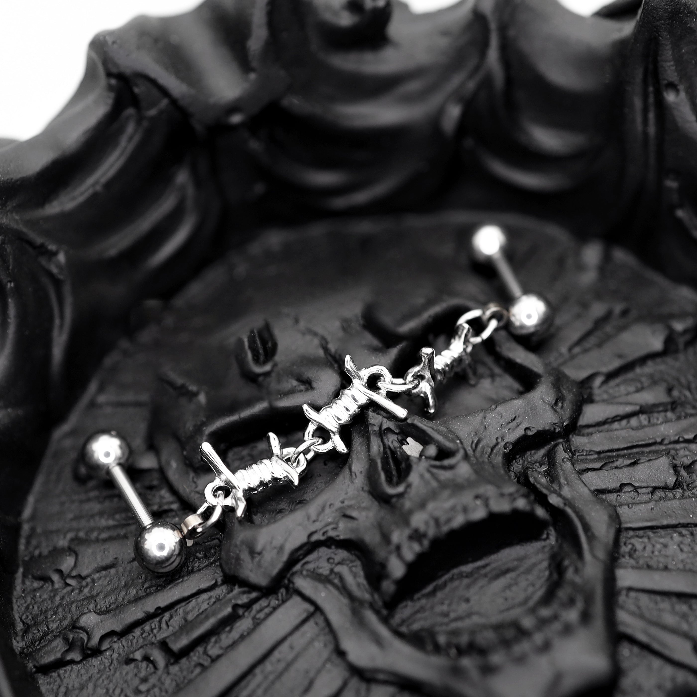 Knotted Bondage Double Hole stainless steel Ear Studs