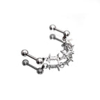 Knotted Bondage Double Hole stainless steel Ear Studs