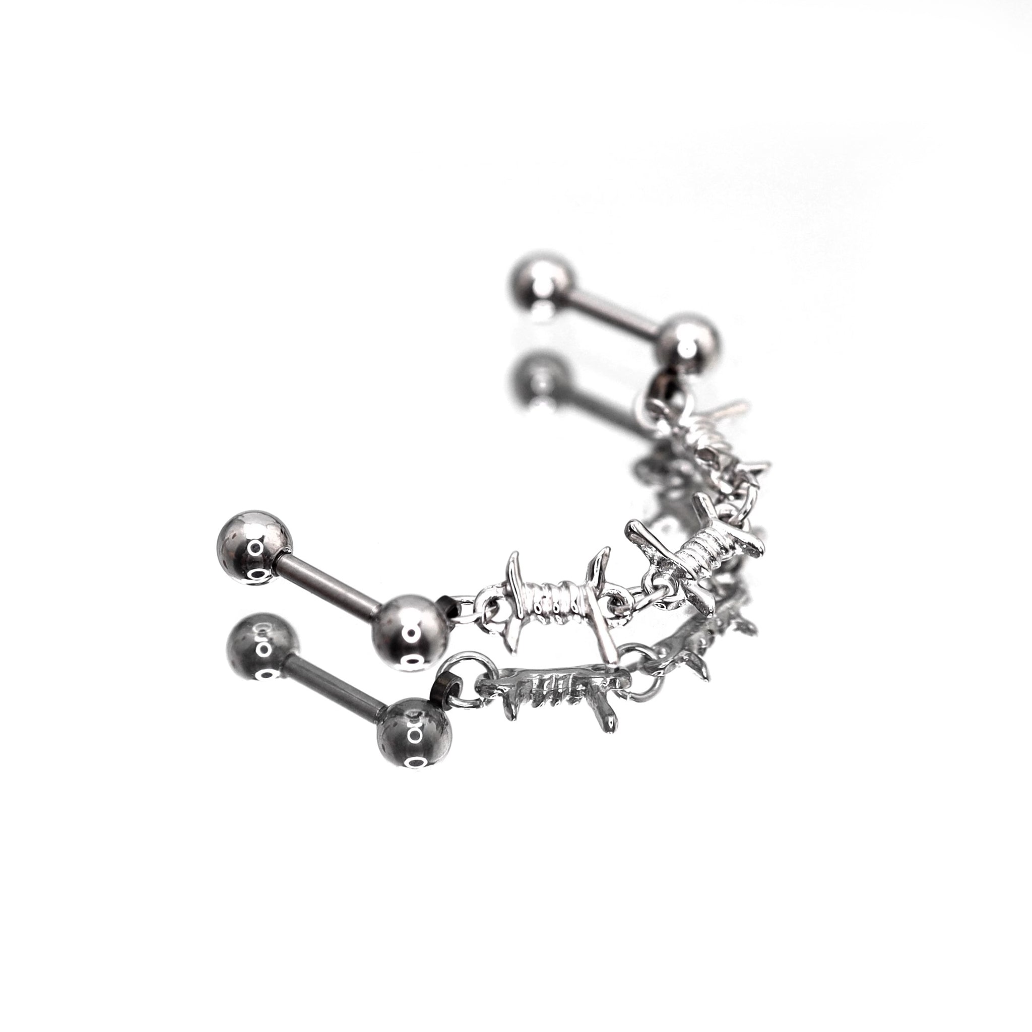 Knotted Bondage Double Hole stainless steel Ear Studs