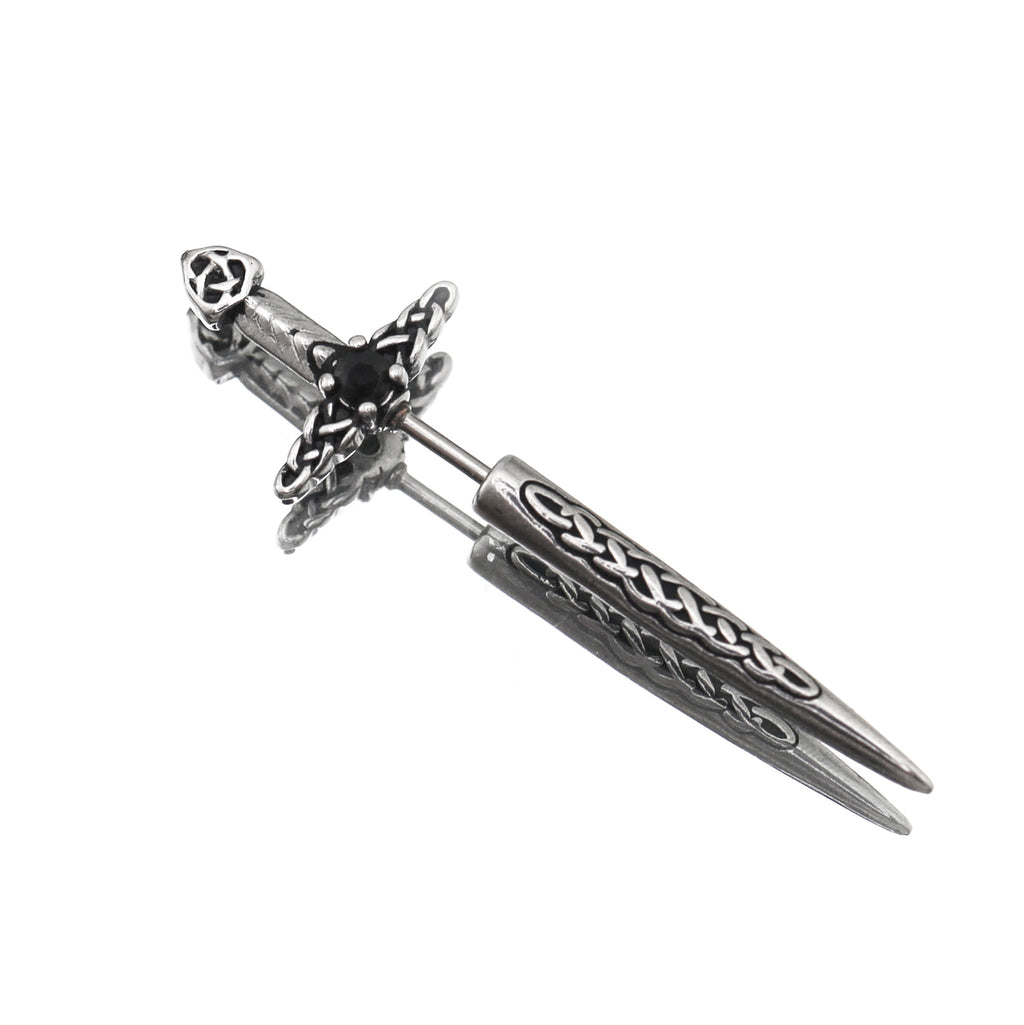 Engraved Dark Fantasy Dagger stainless steel Studs
