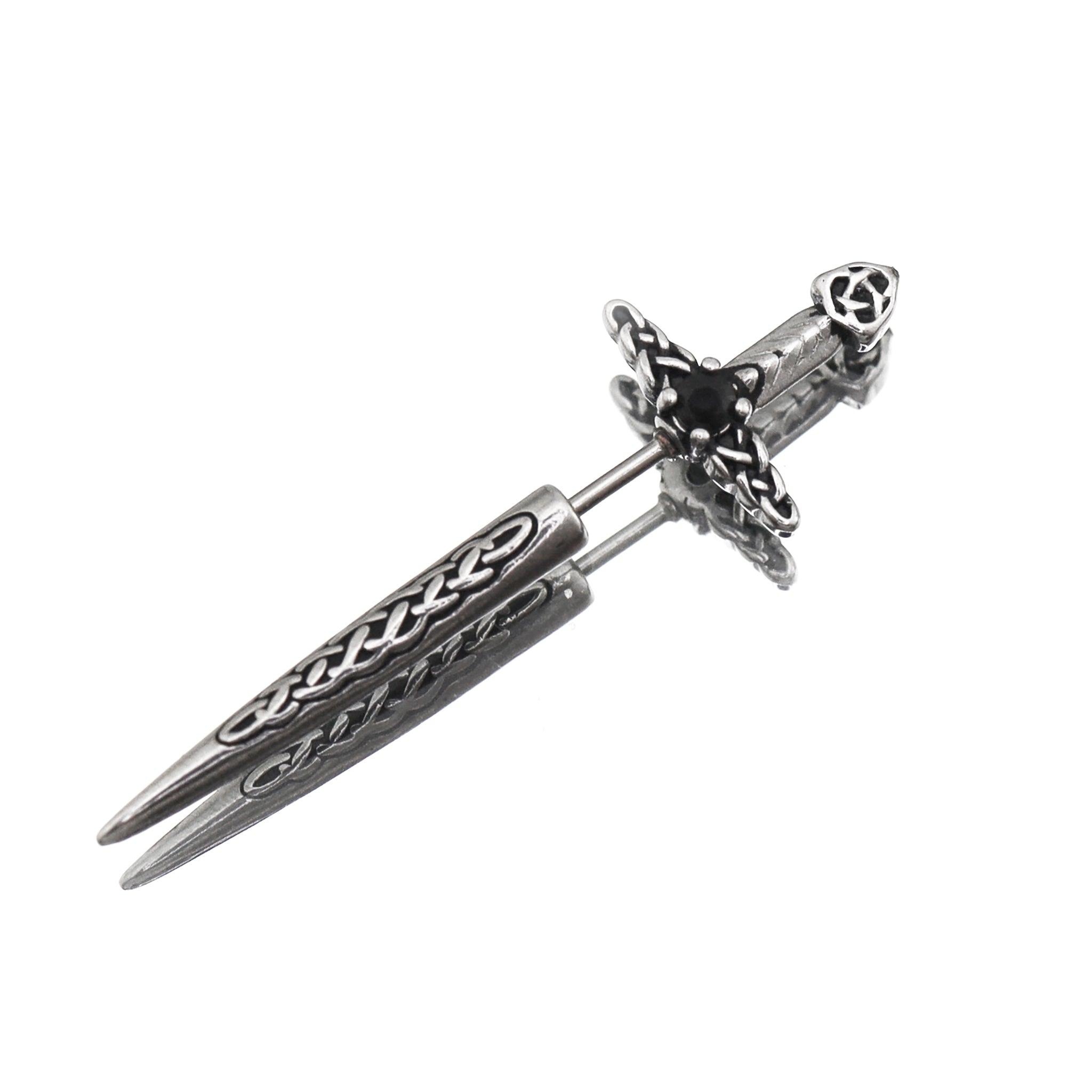 Engraved Dark Fantasy Dagger stainless steel Studs