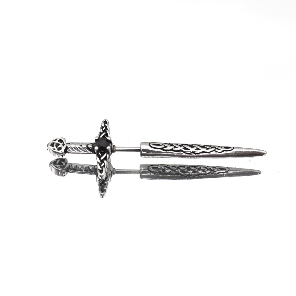 Engraved Dark Fantasy Dagger stainless steel Studs