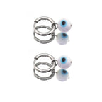 PAIR OF Blue Eyeball Pendant stainless steel Earrings