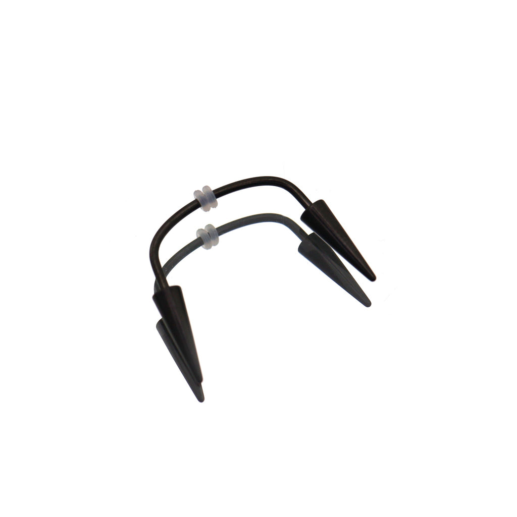 Black & White Fangs  Dracula  Stainless Steel Canine Spike Barbell