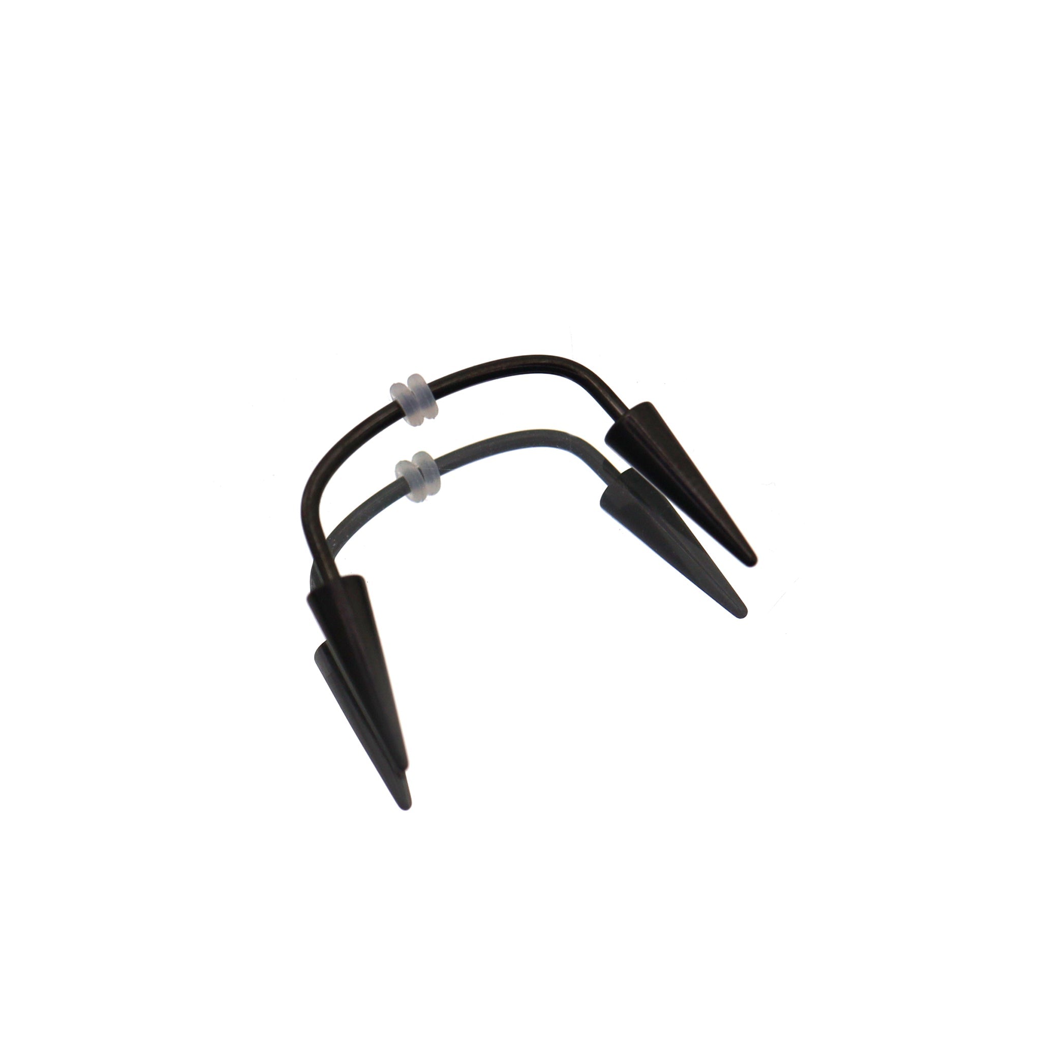 Black & White Fangs  Dracula  Stainless Steel Canine Spike Barbell