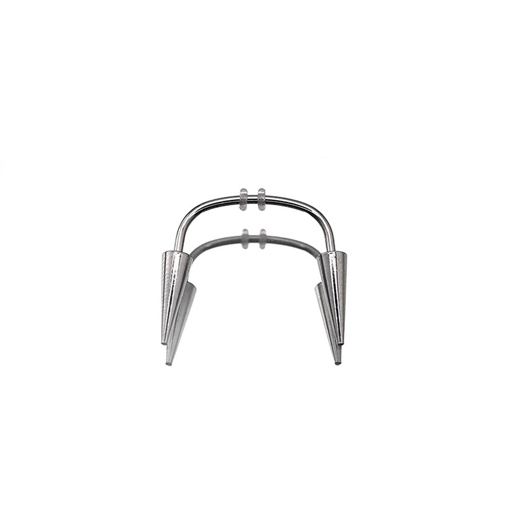 Black & White Fangs  Dracula  Stainless Steel Canine Spike Barbell