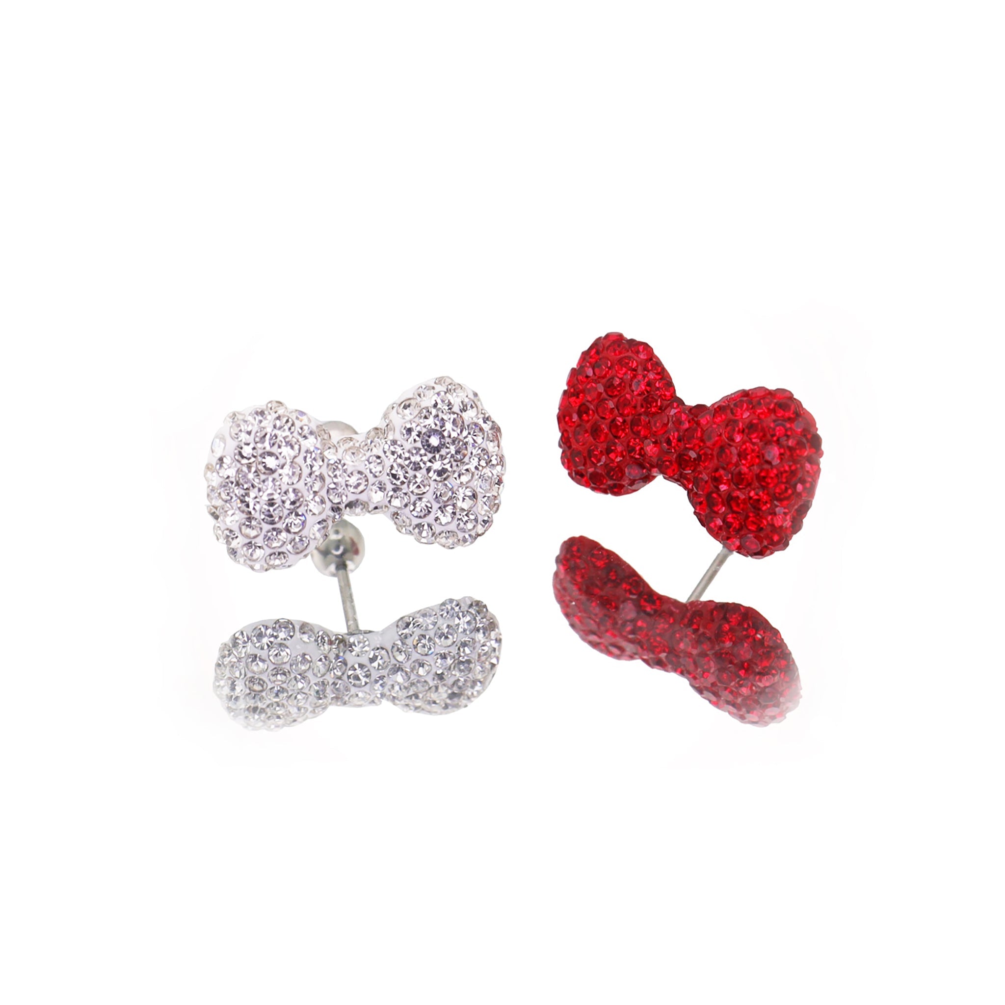 Large Full CZ Bow stainless steel Ear Studs