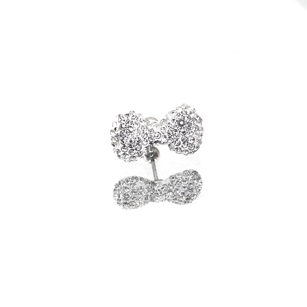 Large Full CZ Bow stainless steel Ear Studs