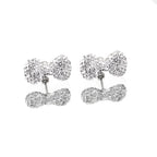 Large Full CZ Bow stainless steel Ear Studs