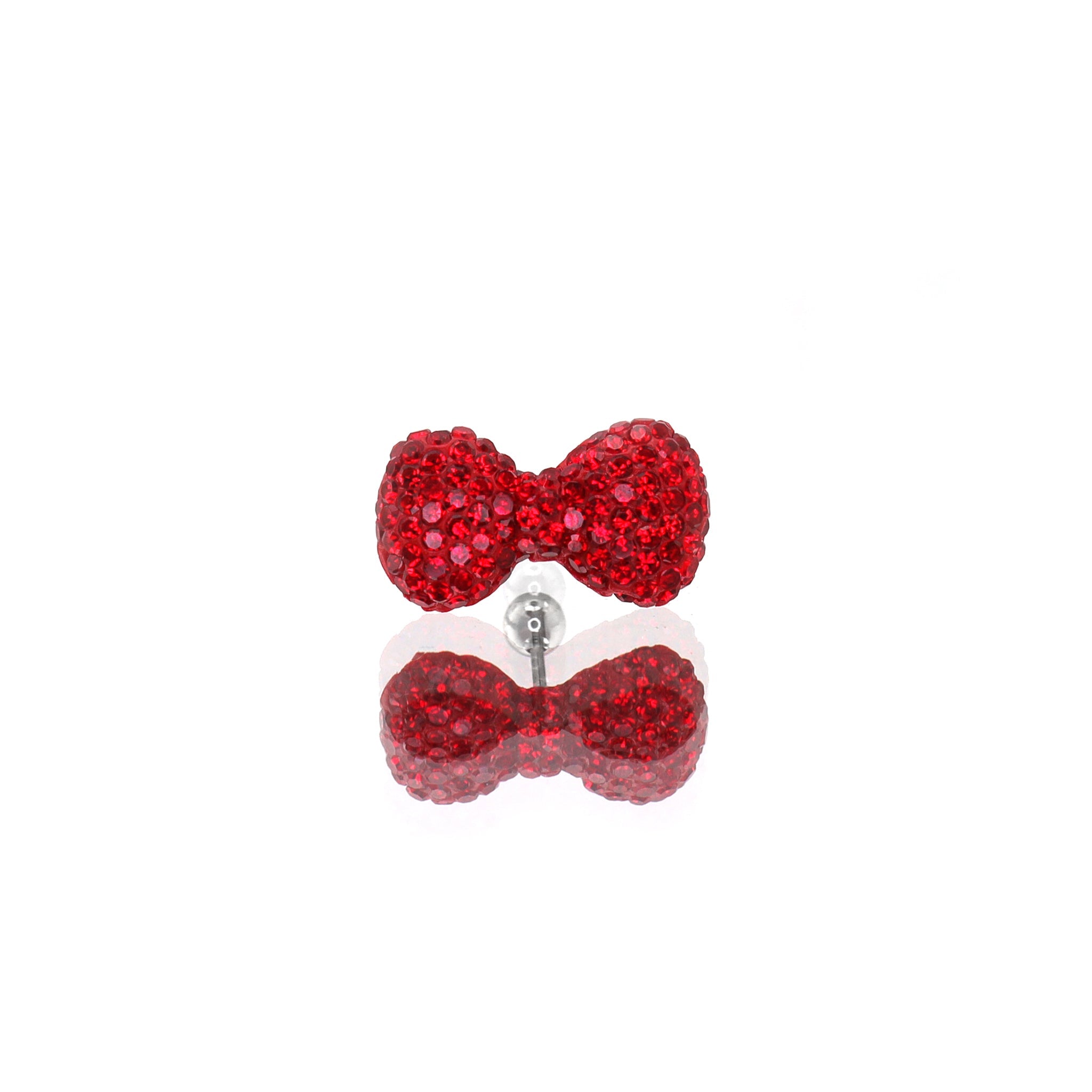 Large Full CZ Bow stainless steel Ear Studs