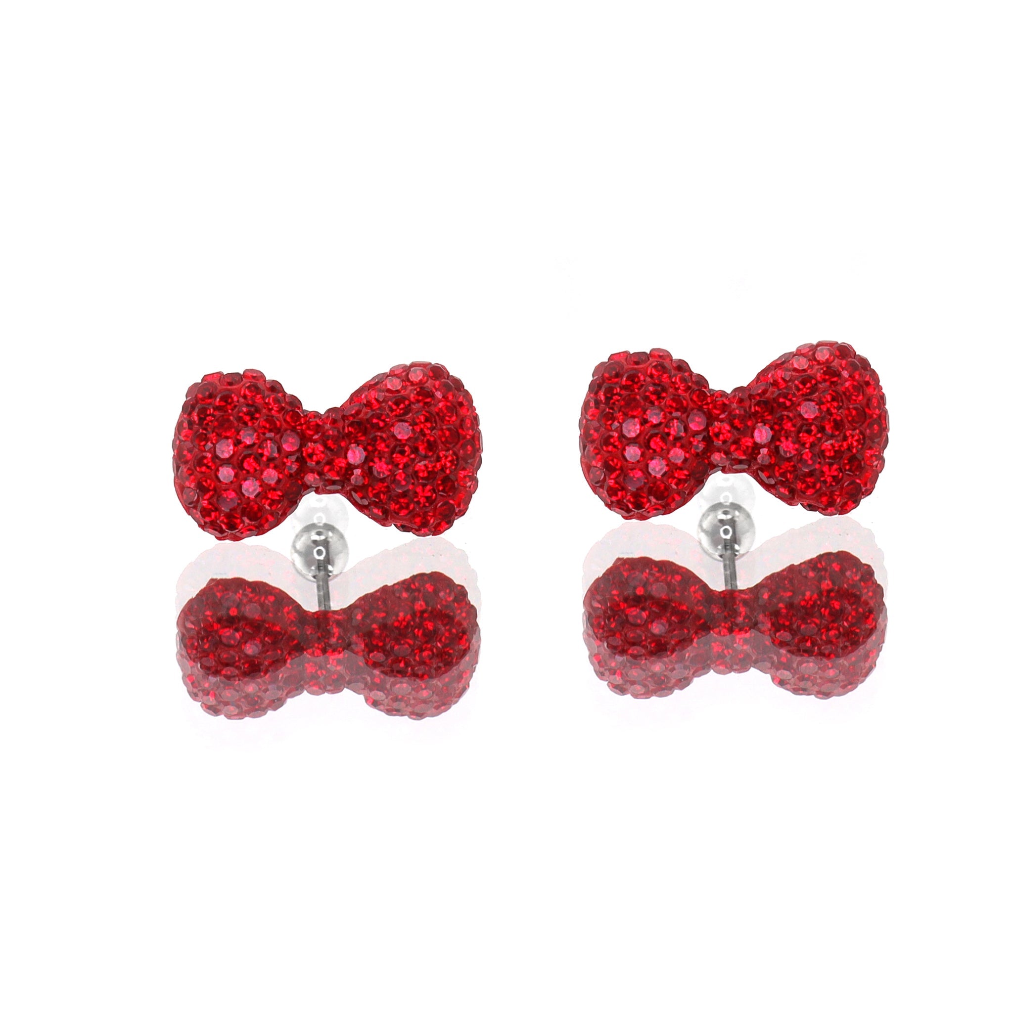 Large Full CZ Bow stainless steel Ear Studs