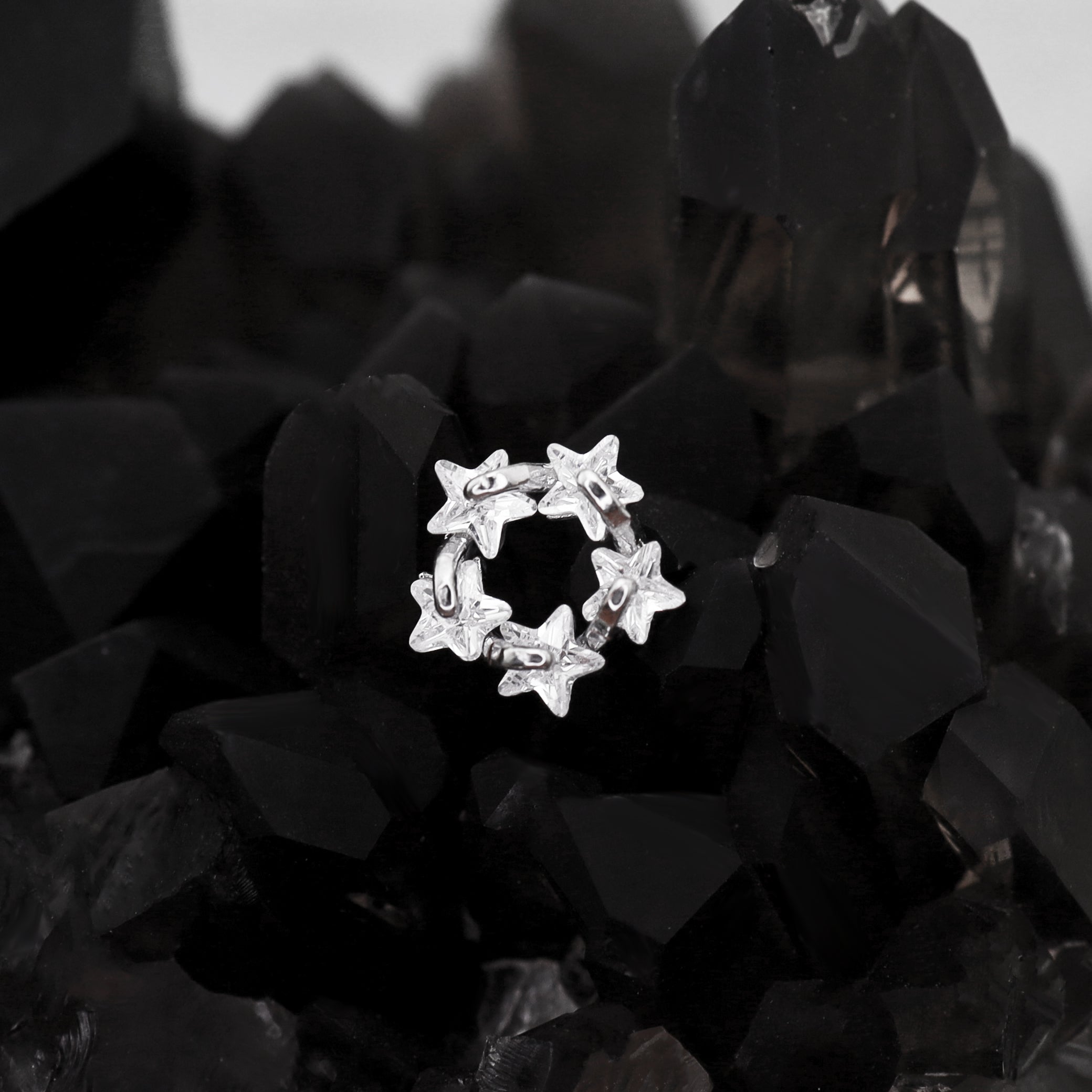 CZ Star Cluster stainless steel Ear Studs