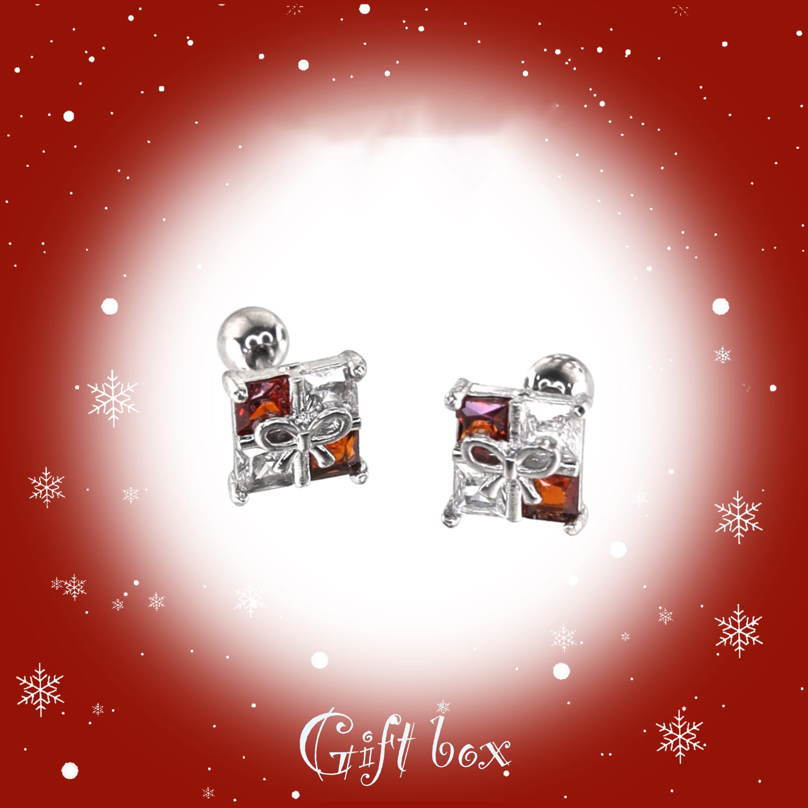 Christmas - Gift Box CZ stainless steel Ear Studs