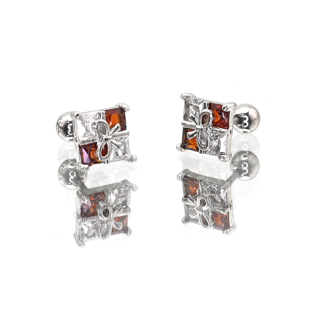 CZ Gift Box stainless steel Ear Studs