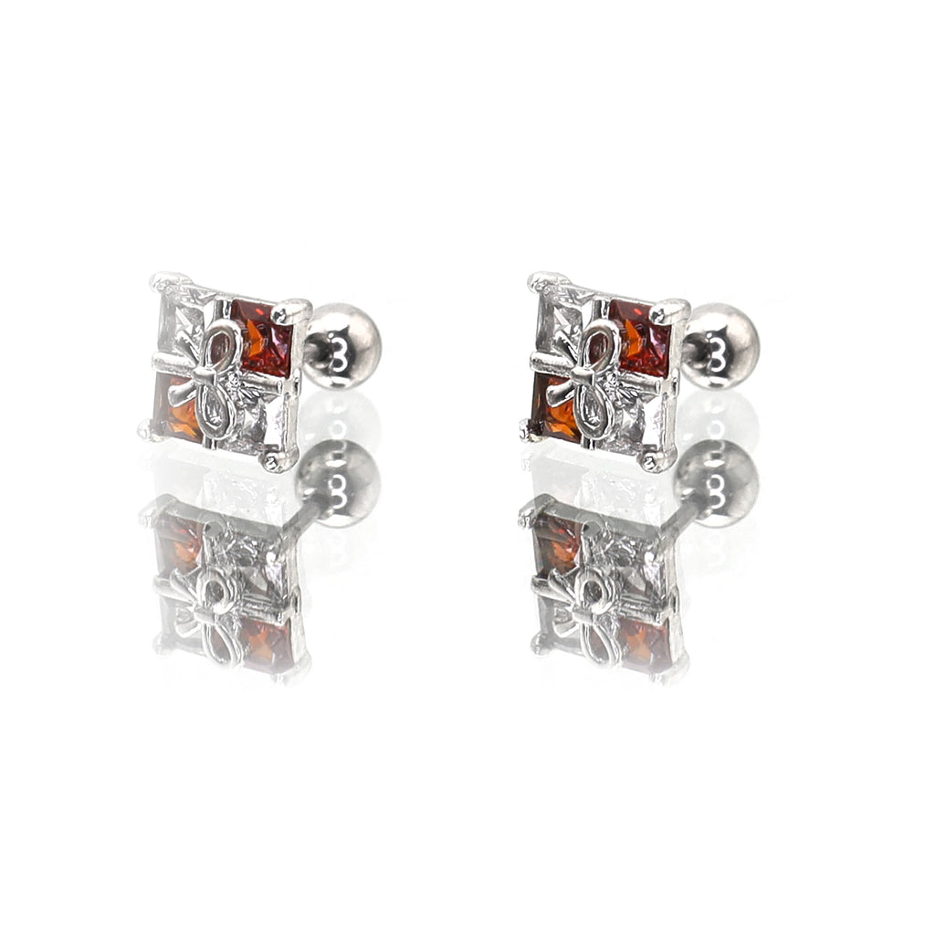 CZ Gift Box stainless steel Ear Studs