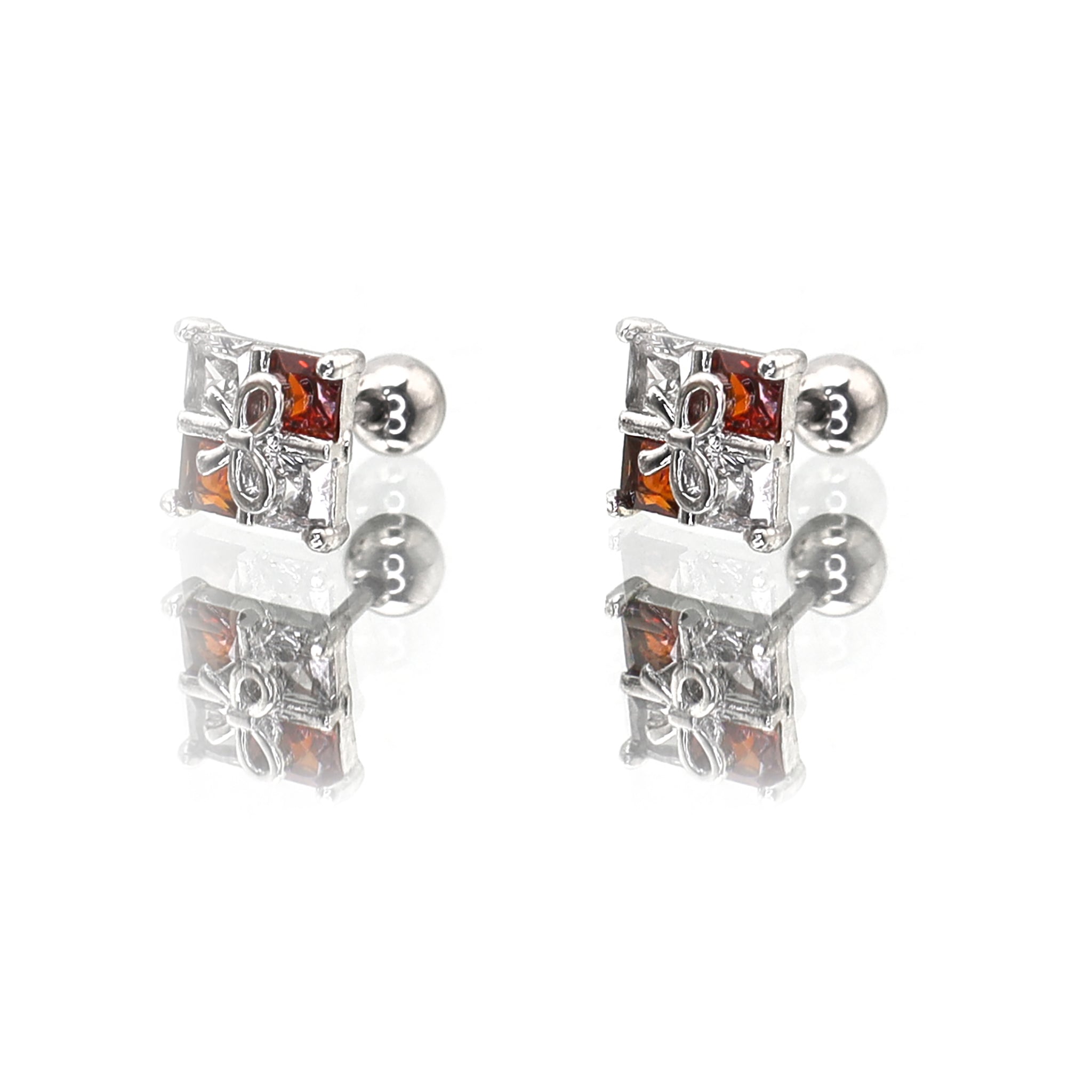 CZ Gift Box stainless steel Ear Studs