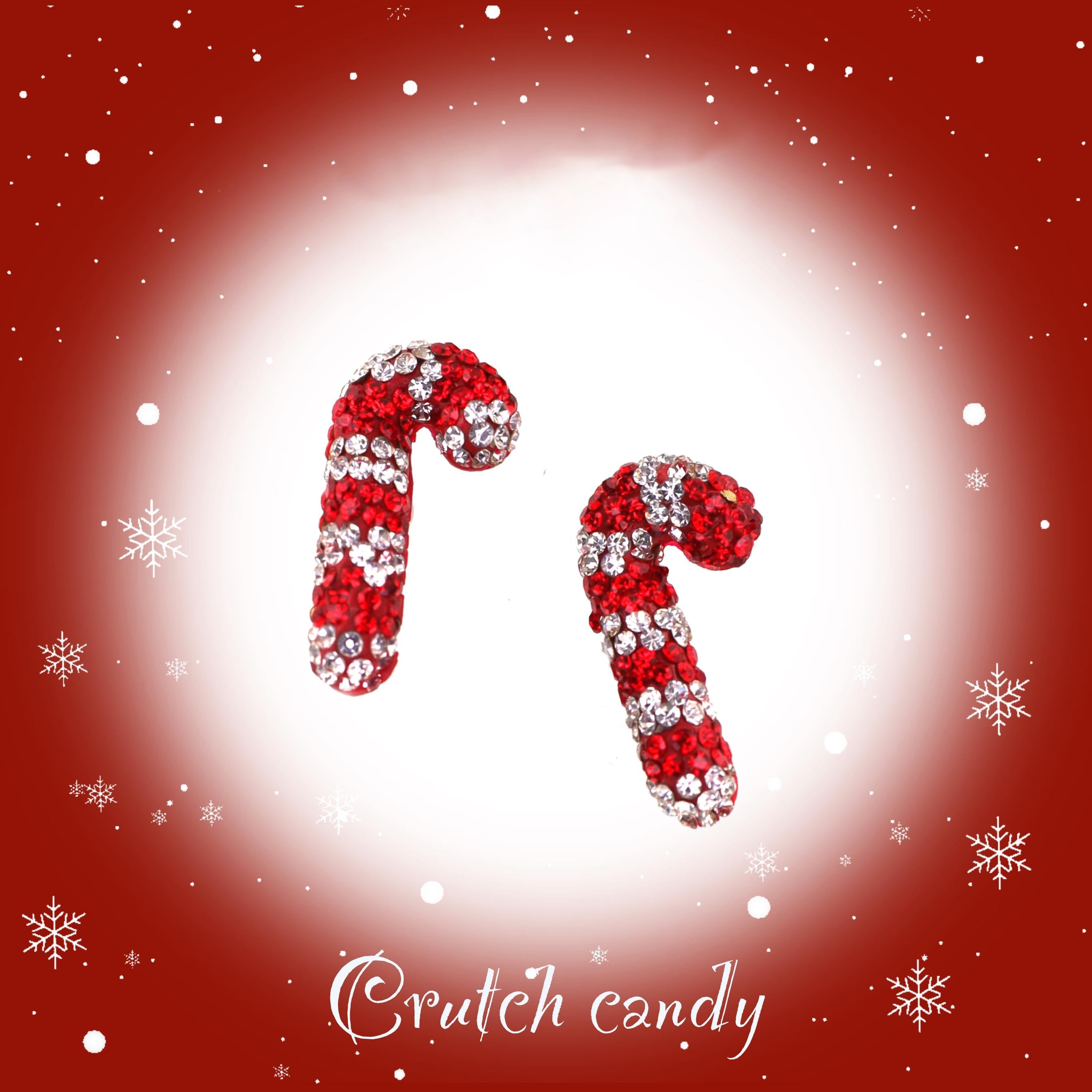 Christmas - Large Candy Cane Stainless Steel Ear Studs