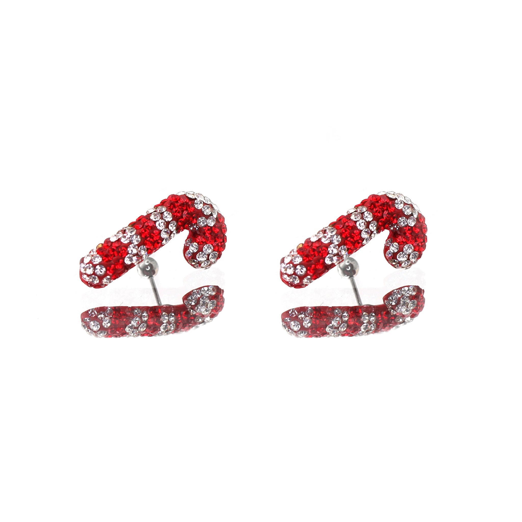 Large Candy Cane stainless steel Ear Studs
