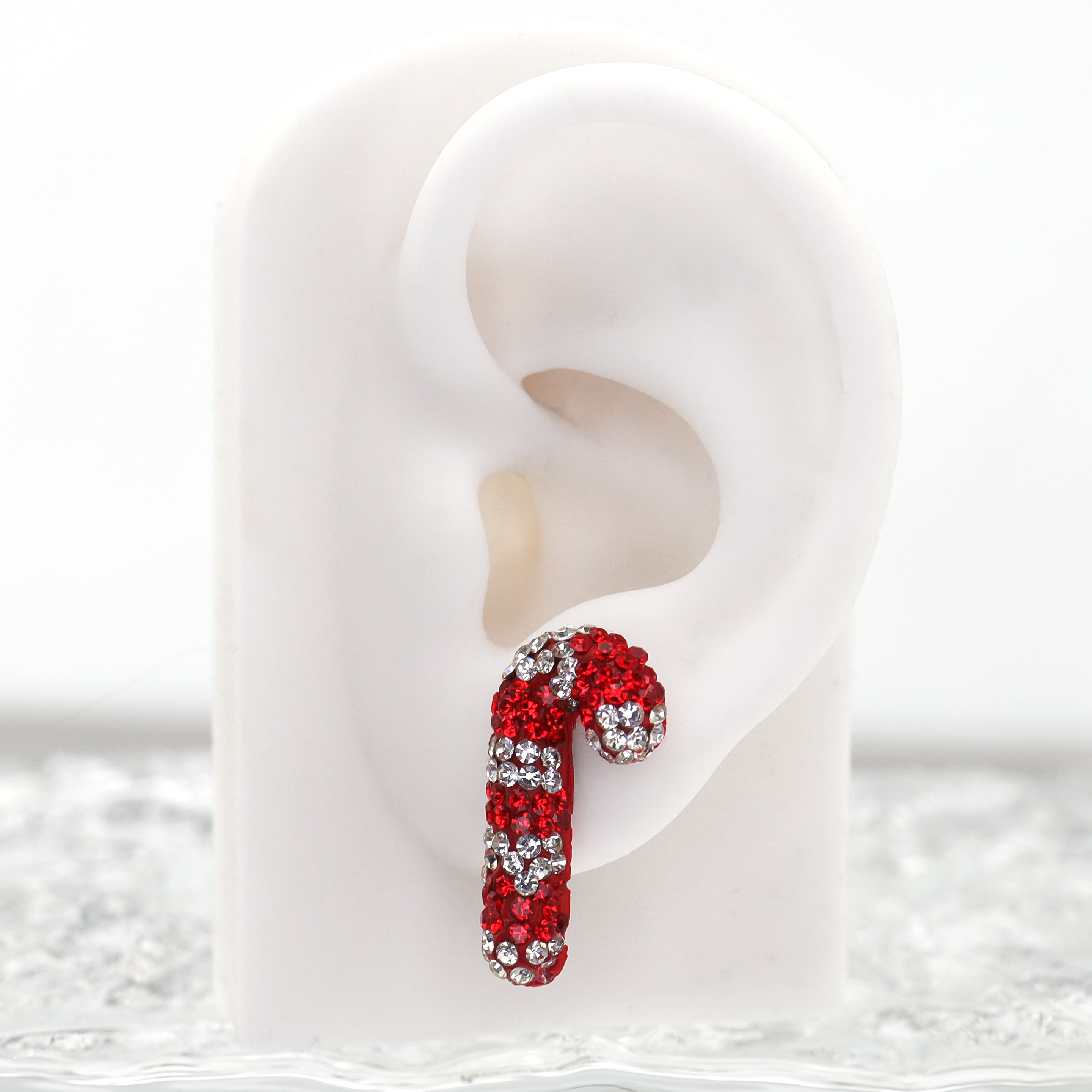 Christmas - Large Candy Cane Stainless Steel Ear Studs