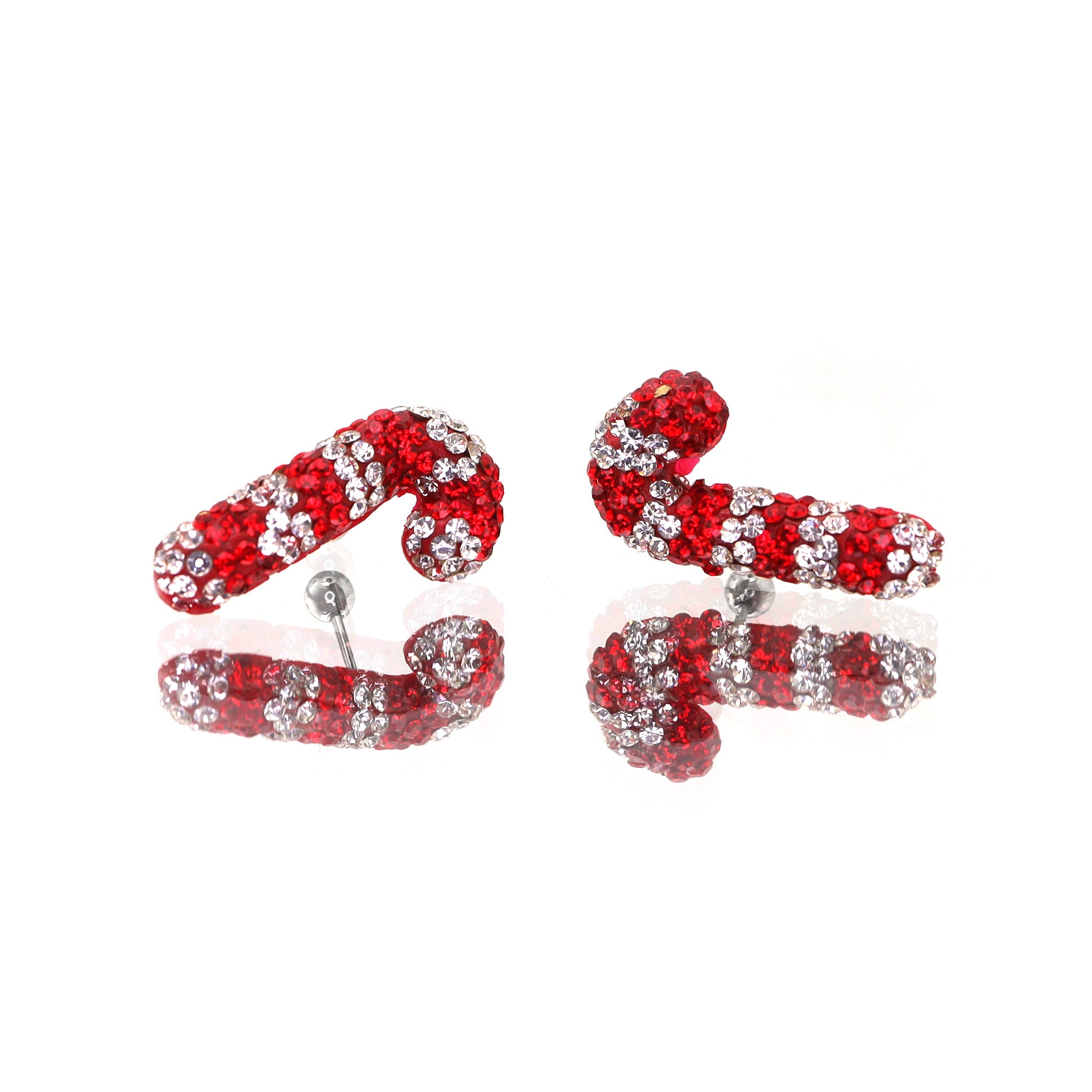 Large Candy Cane stainless steel Ear Studs