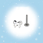 Christmas Bow Internally Threaded Stainless Steel Ear Studs