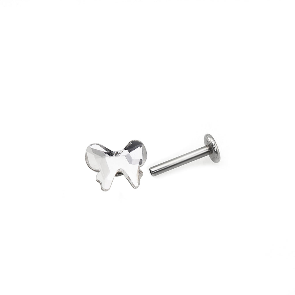 Christmas Bow Internally Threaded Stainless Steel Ear Studs