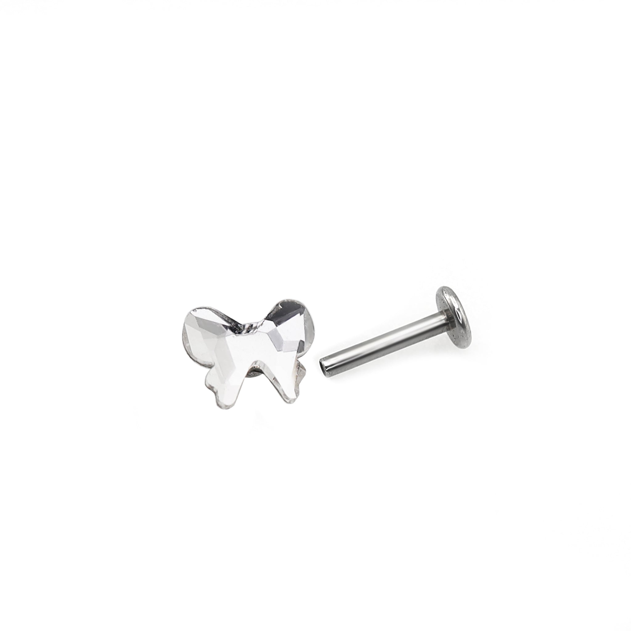 Christmas Bow Internally Threaded Stainless Steel Ear Studs