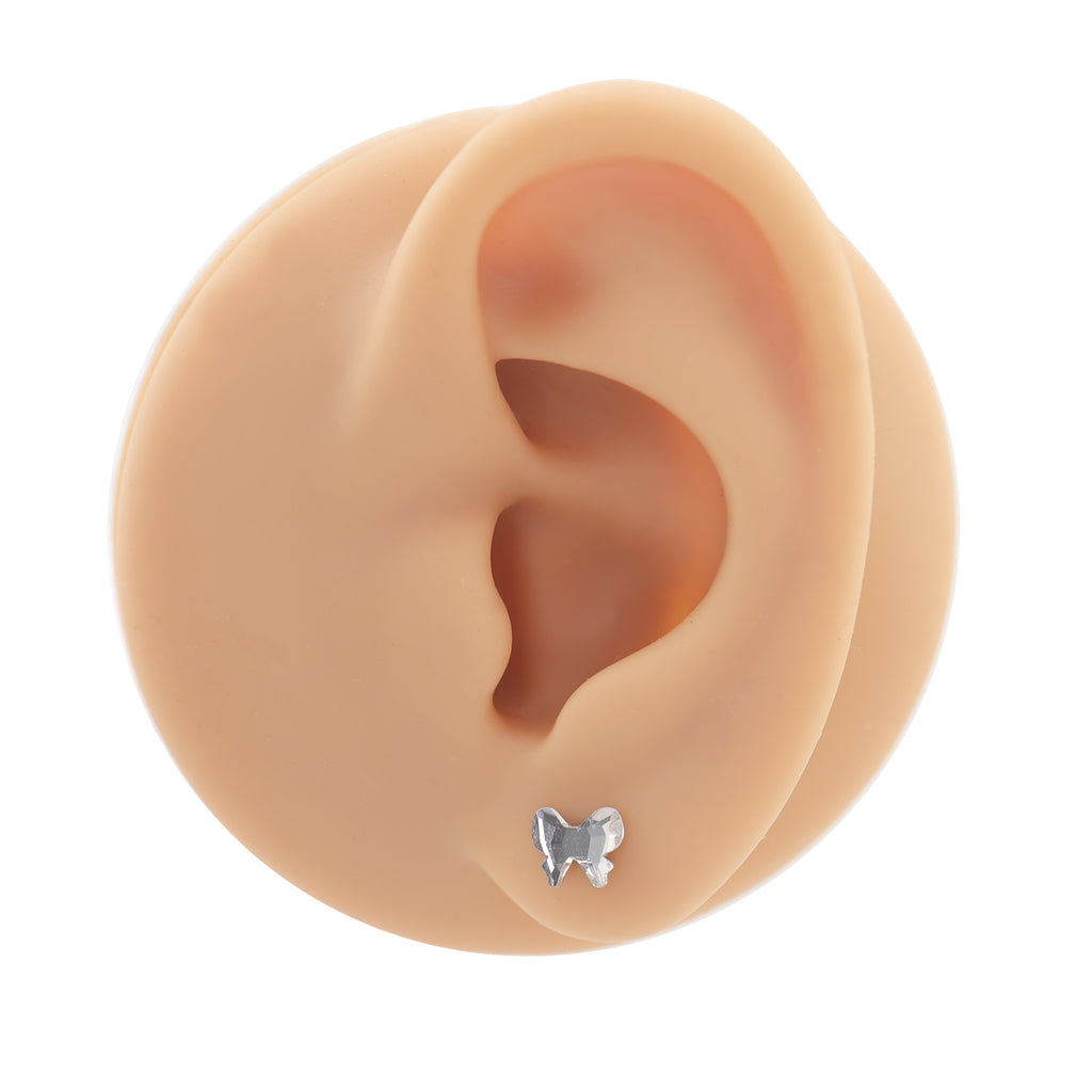 Christmas Bow Internally Threaded Stainless Steel Ear Studs