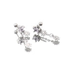PAIR OF Snowflake Pentagram Dangle stainless steel Ear Studs