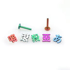 Text Engraved Titanium Ear Studs