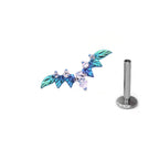 Teardrop CZ Bat Titanium Ear Studs