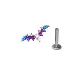 Teardrop CZ Bat Titanium Ear Studs