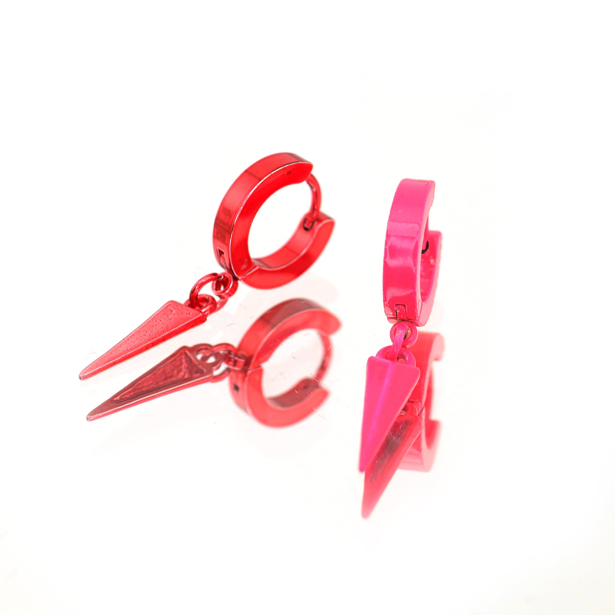 PAIR OF Colored Stud Pendant stainless steel Earrings