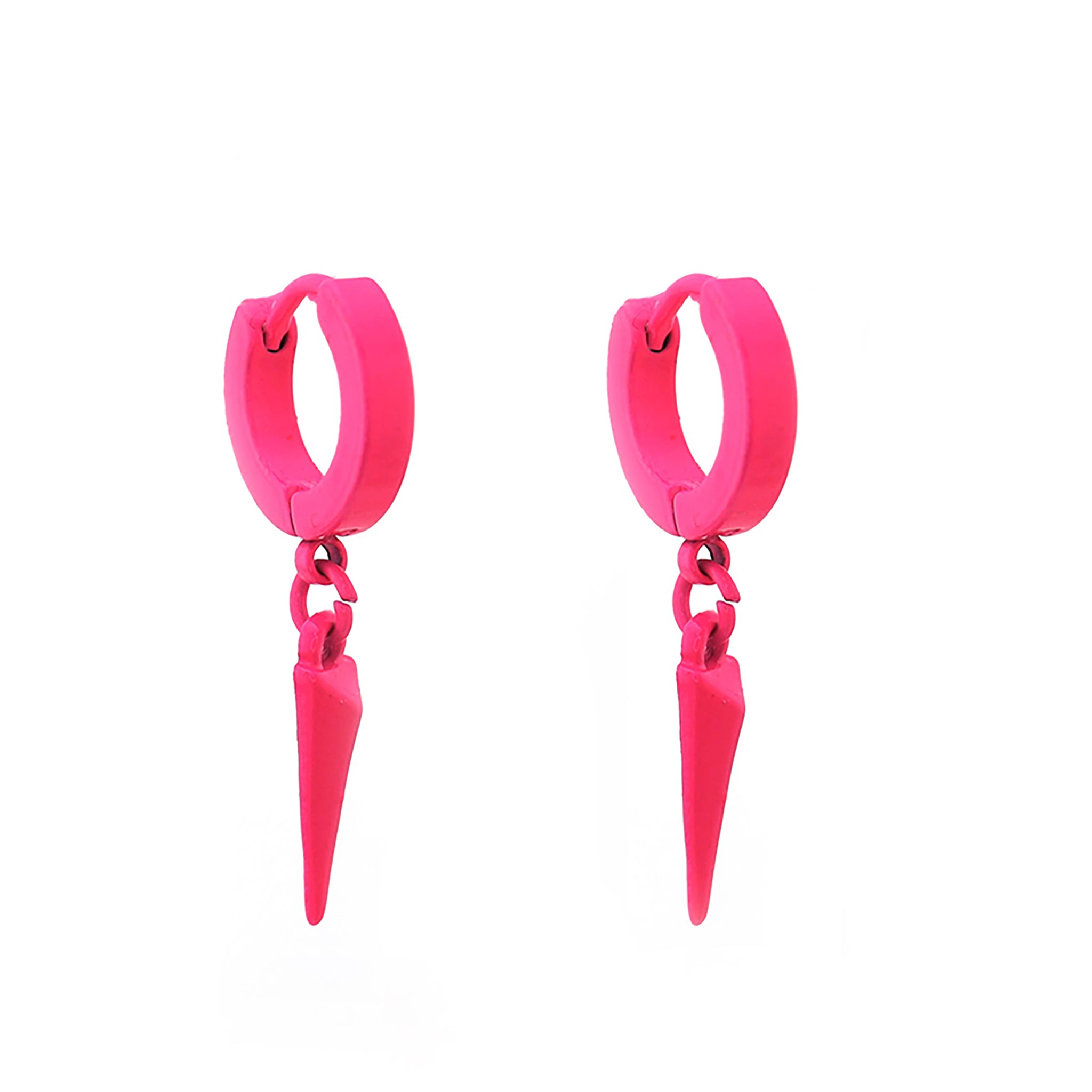 PAIR OF Colored Stud Pendant stainless steel Earrings