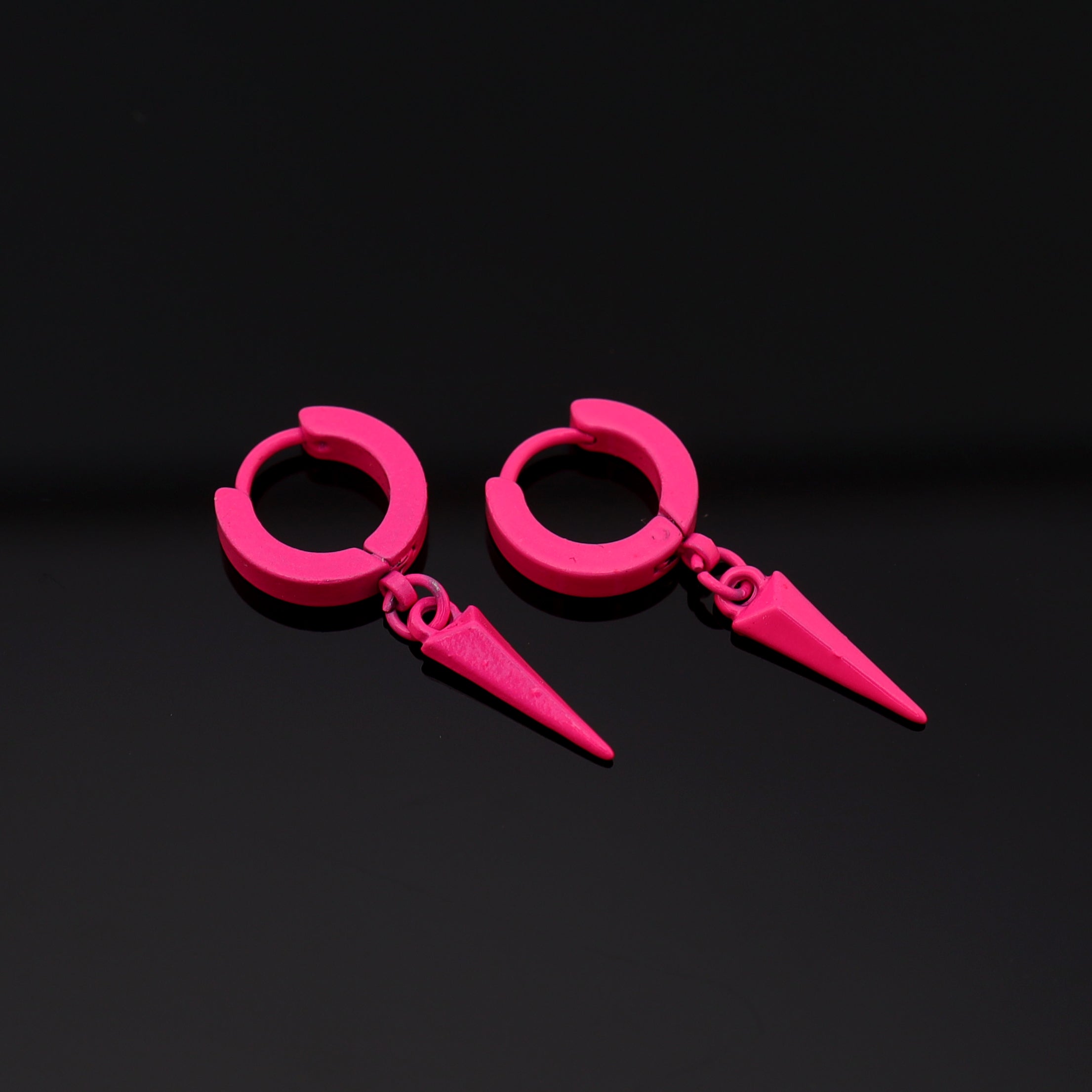 PAIR OF Colored Stud Pendant stainless steel Earrings