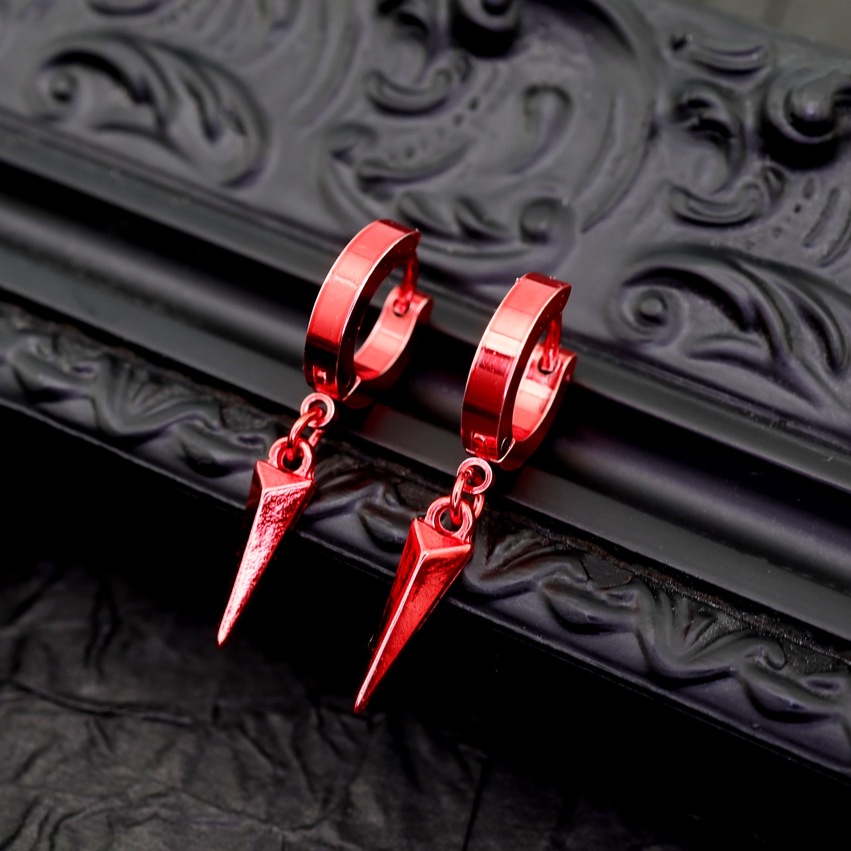 PAIR OF Colored Stud Pendant stainless steel Earrings