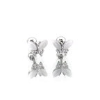 White Elegant CZ Butterfly stainless steel Ear Studs