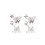 White Elegant CZ Butterfly stainless steel Ear Studs