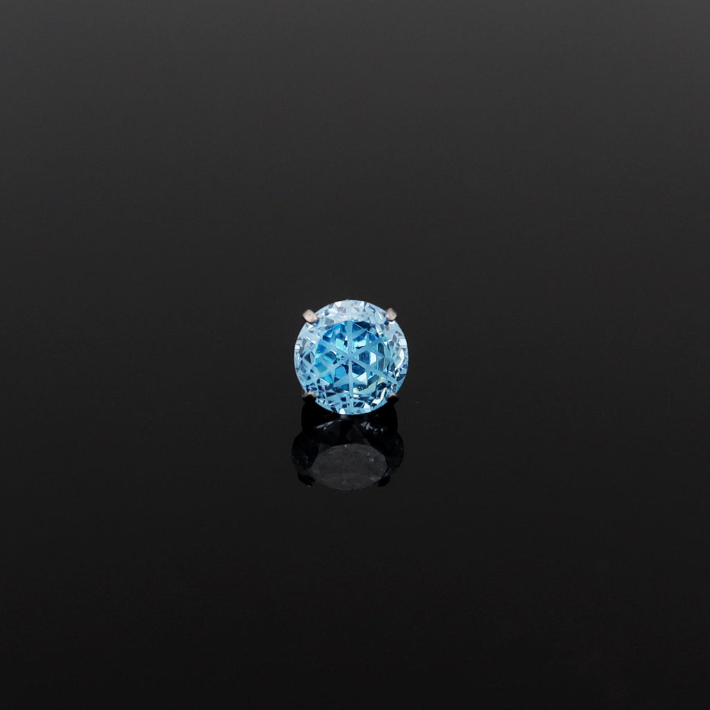 High-Shine Snowflake-Cut CZ Internally Threaded Titanium Studs