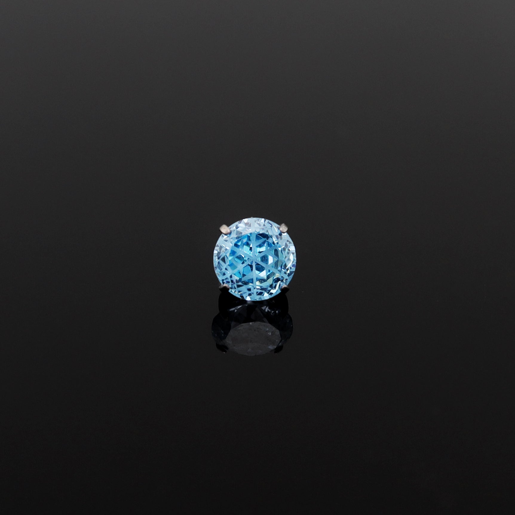 High-Shine Snowflake-Cut CZ Internally Threaded Titanium Studs