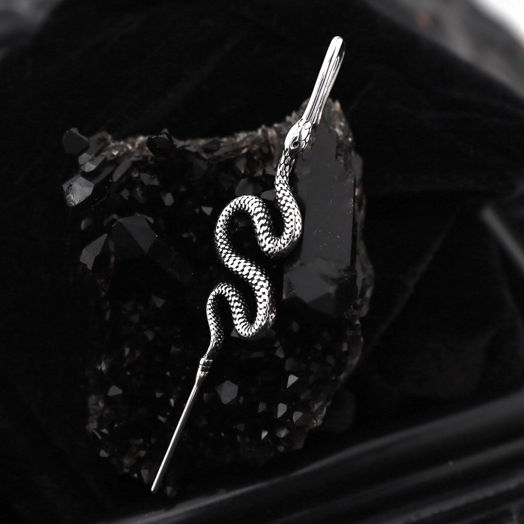 Single Ear Engraved Snake tainless steel Ear Climber