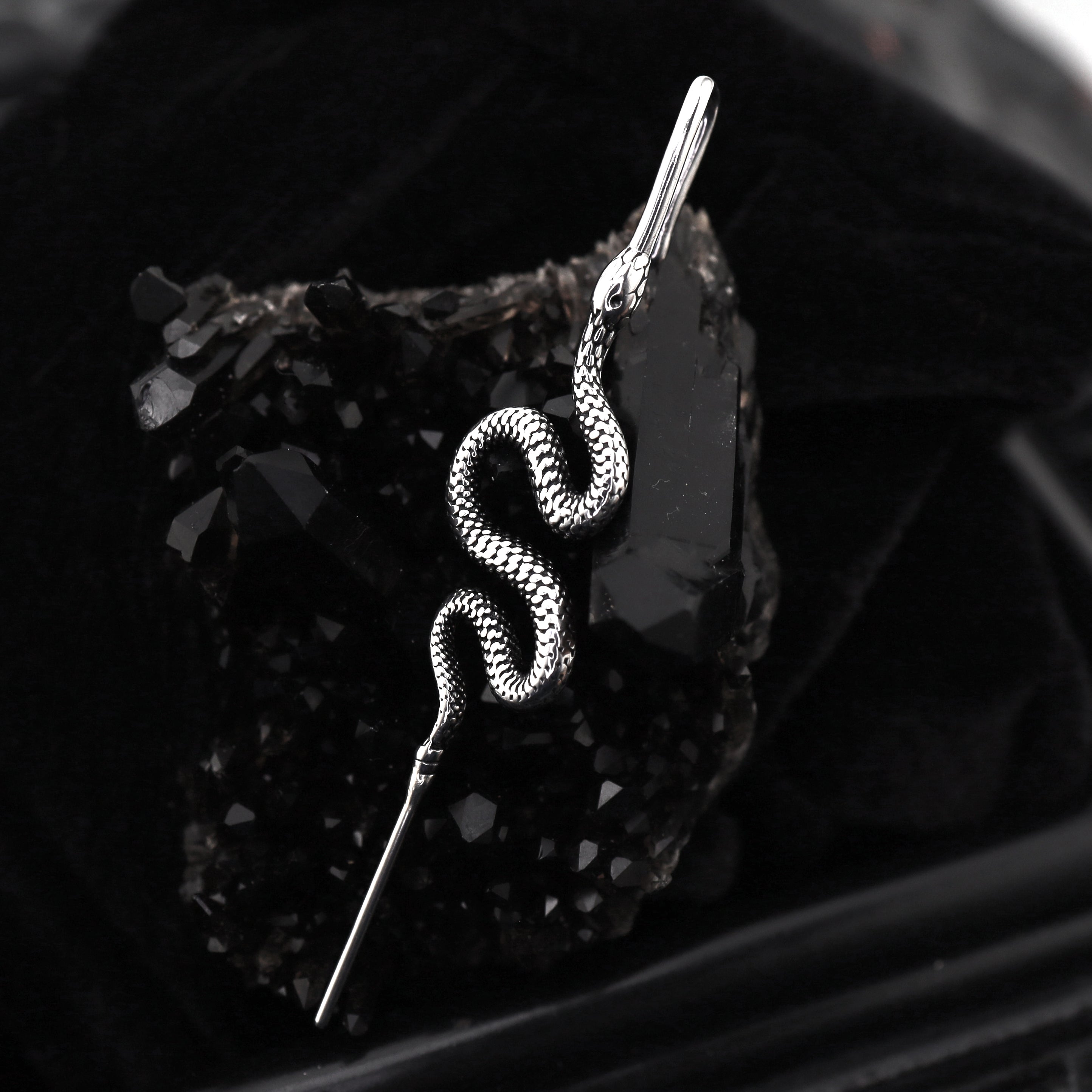 Single Ear Engraved Snake tainless steel Ear Climber