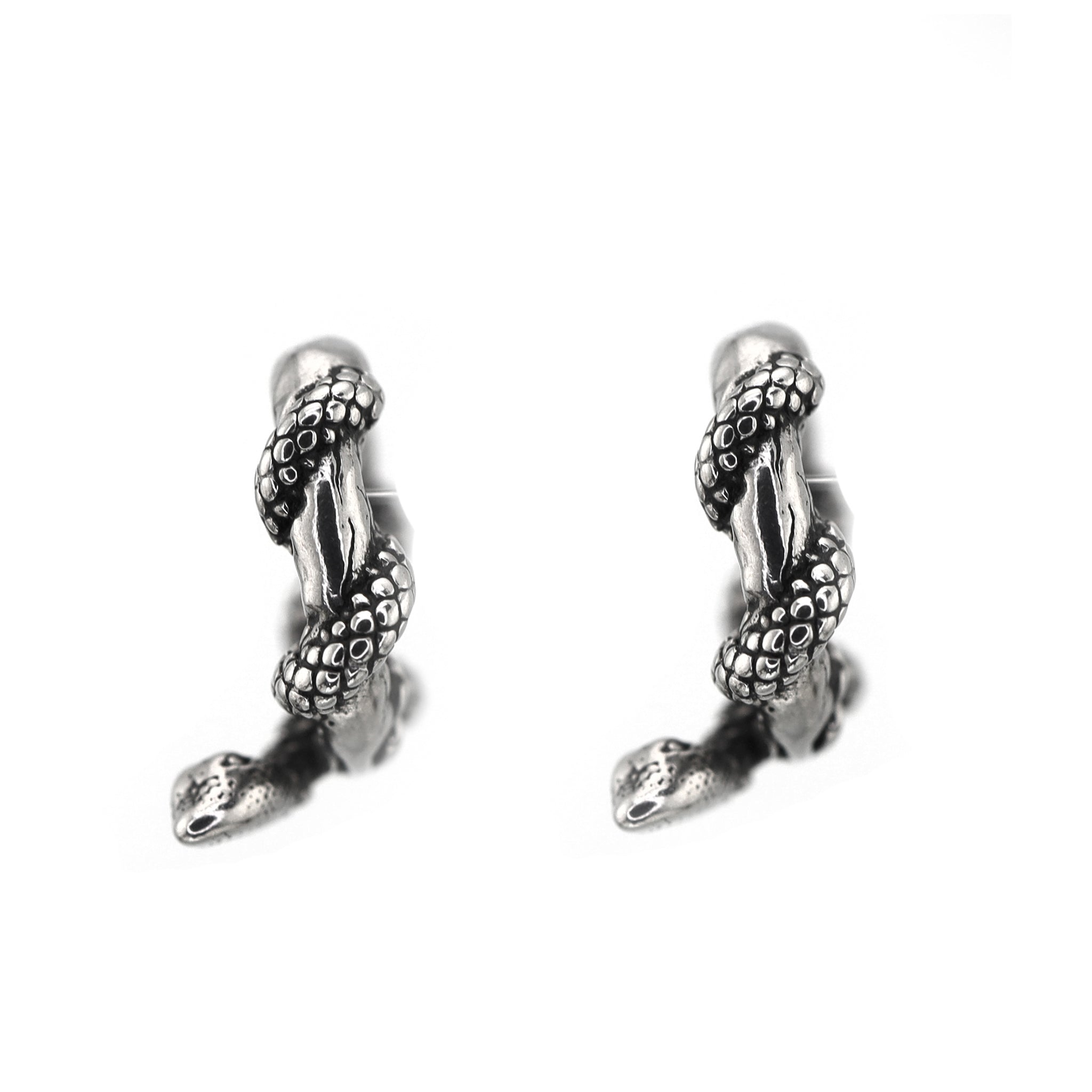 3D Vintage Twisted Serpent Stainless Steel Earrings