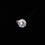 High-Shine Moissanite Internally Threaded Titanium Studs