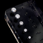 High-Shine Moissanite Internally Threaded Titanium Studs